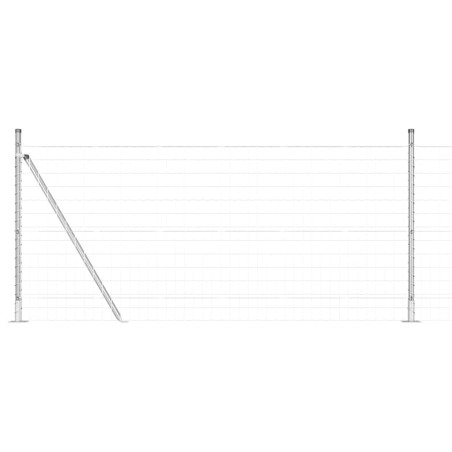 vidaXL Euro Fence con 13 Poste Flangiate 1x25 m in Acciaio Galvanizzato
