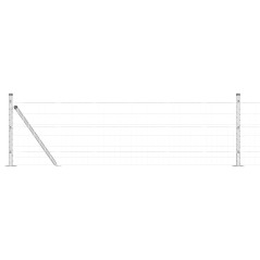 vidaXL Recinzione Euro con 13 Poste Flangiate 0,4 x 25 m in Acciaio Galvanizzato
