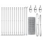vidaXL Recinzione Euro di con 13 pali flangiati, 0.6 x 25 m in acciaio galvanizzato