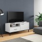 Mobile TV con Gambe Metallo Bianco Legno Massello di Pino OSLO Mobile TV con Gambe Metallo Bianco Legno Massello di Pino OSLO