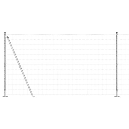 vidaXL Recinzione Euro con 13 pilastri flangiati, 1,2 x 25 m in acciaio zincato