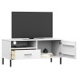 Mobile TV con Gambe Metallo Bianco Legno Massello di Pino OSLO Mobile TV con Gambe Metallo Bianco Legno Massello di Pino OSLO