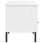 Mobile TV con Gambe Metallo Bianco Legno Massello di Pino OSLO Mobile TV con Gambe Metallo Bianco Legno Massello di Pino OSLO