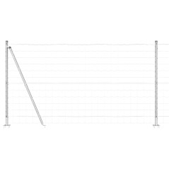vidaXL Recinzione Euro con 13 poste flangiate, 1.2x25 m, in acciaio zincato