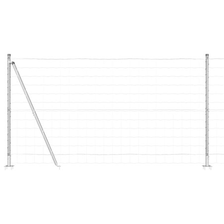 vidaXL Recinzione Euro con 13 poste flangiate, 1.2x25 m, in acciaio zincato