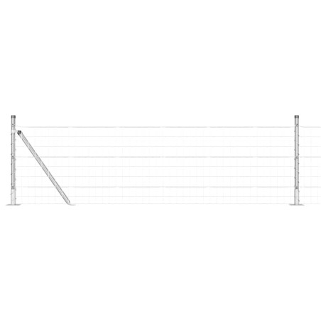 vidaXL Recinzione Euro con 13 pali flangiati 0.4x50 m in acciaio zincato