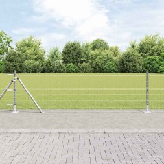 vidaXL Recinzione Euro con 13 pali flangiati, 0,4 x 50 m in acciaio zincato