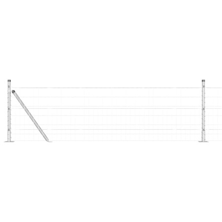 vidaXL Recinzione Euro con 13 pali flangiati, 0,4 x 50 m in acciaio zincato