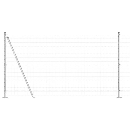 vidaXL Recinzione Euro con 7 pali flangiati, 1.2 x 10 m, in acciaio zincato.