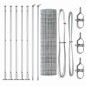 vidaXL Recinzione Euro con 7 pali flangiati, 1.2 x 10 m, in acciaio zincato.