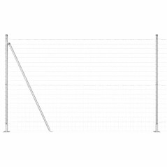 vidaXL Recinzione Euro con 7 pali flangiati, 1.6x10m in acciaio zincato