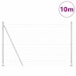 vidaXL Recinzione Euro con 7 pali flangiati, 1.6x10m in acciaio zincato