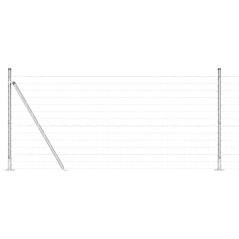 vidaXL Recinzione Euro con 13 Posti Flangiate 0.8x25 m in Acciaio Zincato