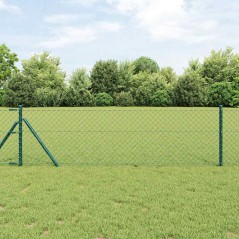 vidaXL Set di pali del recinto Verde 0.4 x 10 m Acciaio zincato
