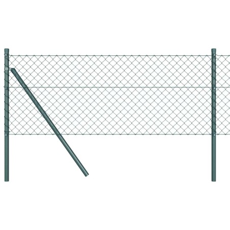 vidaXL Set di pali del recinto Verde 0.4 x 10 m Acciaio zincato
