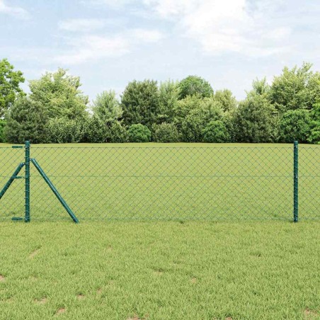 vidaXL Set di pali del recinto Verde 0.6 x 10 m Acciaio zincato
