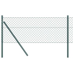 vidaXL Set di pali del recinto Verde 0.6 x 10 m Acciaio zincato