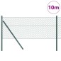 vidaXL Set di pali del recinto Verde 0.8 x 10 m Acciaio zincato