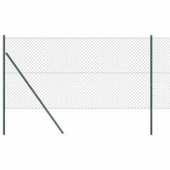 vidaXL Set di pali del recinto Verde 1 x 10 m Acciaio zincato