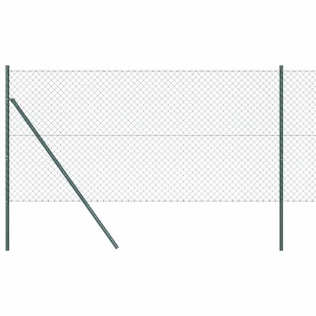 vidaXL Set di pali del recinto Verde 1 x 10 m Acciaio zincato