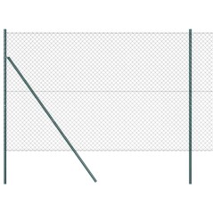 vidaXL Set di pali del recinto Verde 1.6 x 10 m Acciaio zincato