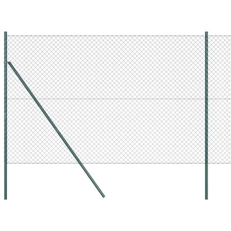 vidaXL Set di pali del recinto Verde 1.6 x 10 m Acciaio zincato