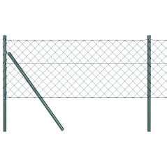 vidaXL Set di pali del recinto Verde 0.4 x 10 m Acciaio zincato