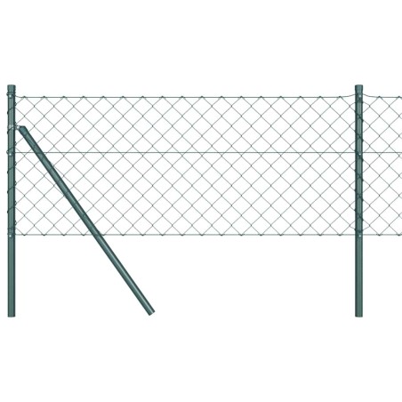 vidaXL Set di pali del recinto Verde 0.6 x 10 m Acciaio zincato