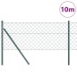 vidaXL Set di pali del recinto Verde 0.8 x 10 m Acciaio zincato