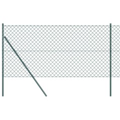 vidaXL Set di pali del recinto Verde 1 x 10 m Acciaio zincato