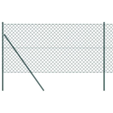 vidaXL Set di pali del recinto Verde 1.4 x 10 m Acciaio zincato