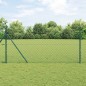vidaXL Set di pali del recinto Verde 1.5 x 10 m Acciaio zincato