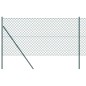 vidaXL Set di pali del recinto Verde 1.5 x 10 m Acciaio zincato