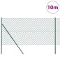 vidaXL Set di pali del recinto Verde 1.5 x 10 m Acciaio zincato