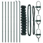 vidaXL Set di pali del recinto Verde 1.5 x 10 m Acciaio zincato