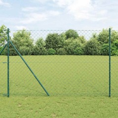 vidaXL Set di pali del recinto Verde 1.6 x 10 m Acciaio zincato