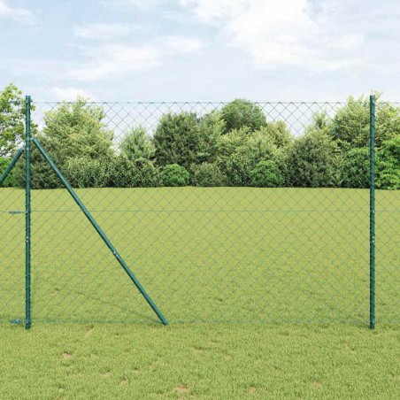 vidaXL Set di pali del recinto Verde 1.6 x 10 m Acciaio zincato