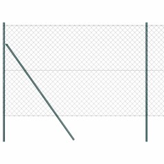vidaXL Set di pali del recinto Verde 1.6 x 10 m Acciaio zincato