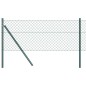 vidaXL Set di pali del recinto Verde 0.4 x 25 m Acciaio zincato