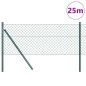 vidaXL Set di pali del recinto Verde 0.6 x 25 m Acciaio zincato