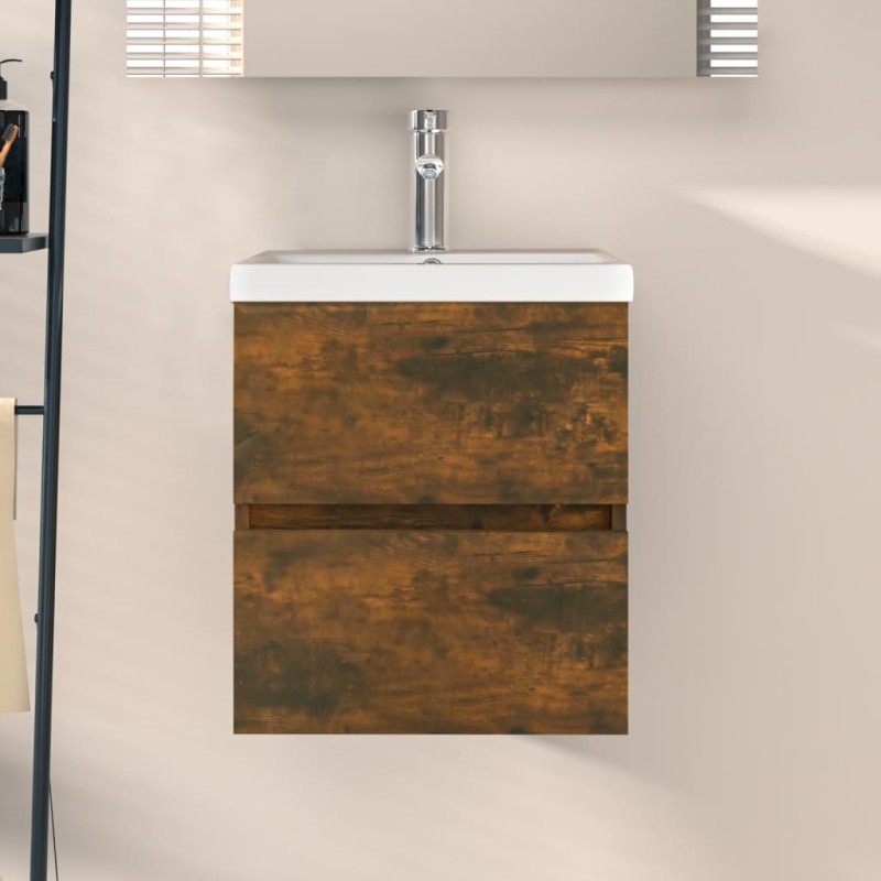 Mobile Lavabo Rovere Fumo 41x38,5x45 cm in Legno Multistrato Mobile Lavabo Rovere Fumo 41x38,5x45 cm in Legno Multistrato