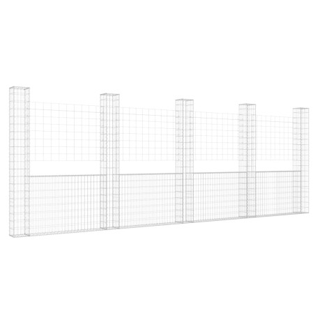 Gabbione a U con 5 Pali in Ferro 500x20x200 cm