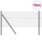 vidaXL Set di pali del recinto Grigio 0.4 x 10 m Acciaio zincato