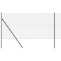 vidaXL Set di pali del recinto Grigio 1 x 10 m Acciaio zincato