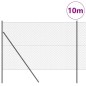 vidaXL Set di pali del recinto Grigio 1.5 x 10 m Acciaio zincato