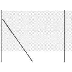vidaXL Set di pali del recinto Grigio 1.6 x 10 m Acciaio zincato