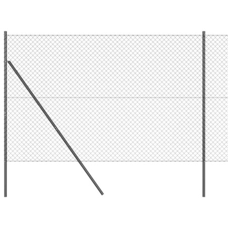 vidaXL Set di pali del recinto Grigio 1.6 x 10 m Acciaio zincato