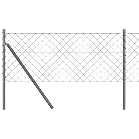 vidaXL Set di pali del recinto Grigio 0.4 x 10 m Acciaio zincato