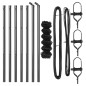 vidaXL Set di pali del recinto Grigio 0.4 x 10 m Acciaio zincato