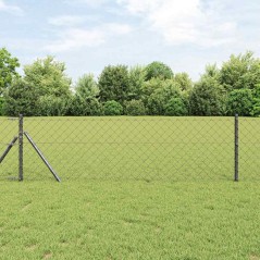 vidaXL Set di pali del recinto Grigio 0.6 x 10 m Acciaio zincato